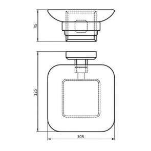 Мыльница одинарная Globus Lux BQ9408 черная матовая SUS304 №5