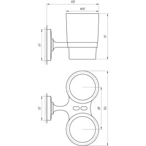 Стакан подвійний Perfect Sanitary Appliances RM 1801 №4