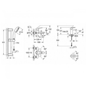 Комплект змішувачів для ванної кімнати Grohe BauLoop New UA123214S1 №2