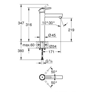 Змішувач на стільницю для раковини XL-розміру Grohe Concetto new 23920001 №4