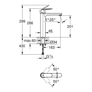 Смеситель на столешницу для раковины XL-размера Grohe Eurosmart Cosmopolitan 23921000 №3