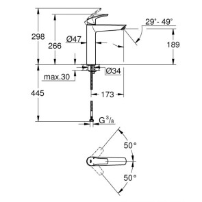 Смеситель на столешницу для раковины XL-размера Grohe Eurosmart New 23971003 №2