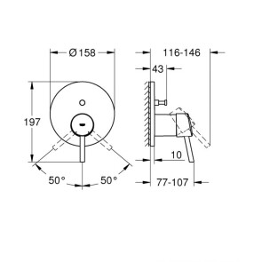 Смеситель скрытого монтажа на 2 потребителя Grohe Concetto new 24054001 №2