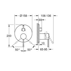 Змішувач прихованого монтажу на 3 споживача Grohe Essence New 24092001 №3