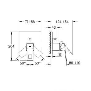 Змішувач прихованого монтажу на 2 споживача Grohe Eurocube 24062000 №2