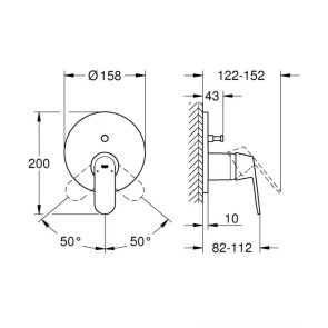 Смеситель скрытого монтажа на 2 потребителя Grohe Eurosmart Cosmopolitan 24045000 №2