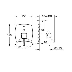 Смеситель скрытого монтажа на 2 потребителя Grohe Grandera 24068000 №2