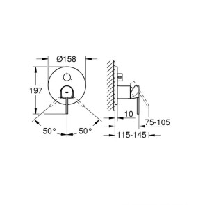 Змішувач прихованого монтажу на 3 споживача Grohe Plus 24093003 №2