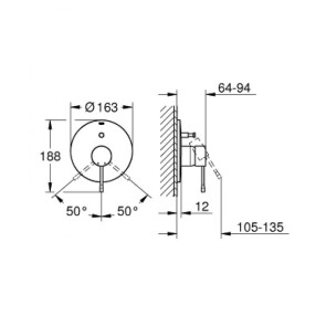 Змішувач прихованого монтажу на 2 споживача Grohe Essence New 19285AL1 №2