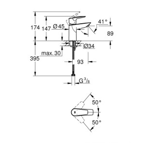 Комплект смесителей для ванной комнаты с термостатом Grohe BauEdge New UA34105TS0 №6