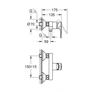 Змішувач для душу Grohe BauEdge New 23636001 №2