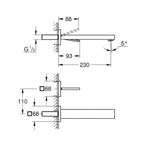 Смеситель для ванны на 2 выхода Grohe Eurocube Joy 19998000 №2