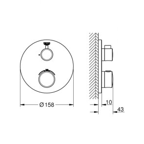 Термостат прихованого монтажу для 1 споживача Grohe Grohtherm Convent. Concealed 24075000 №3