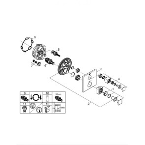 Термостат скрытого монтажа для 1 потребителя Grohe Grohtherm Cube 24153000 №5