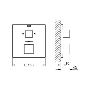 Термостат скрытого монтажа на 2 потребителя Grohe Grohtherm Cube 24155000 №2