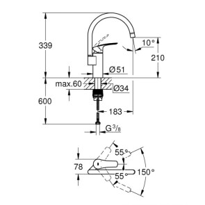 Комплект смесителей для ванной комнаты и кухни Grohe Eurosmart New UA123248MK №2