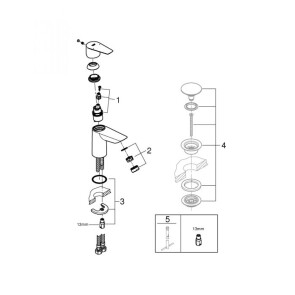 Комплект смесителей для ванной комнаты Grohe BauEdge New UA123365S0 №2