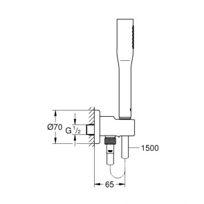 Душовий набір з тримачем для прихованого монтажу Grohe Euphoria Cosmopolitan 26404000 №2