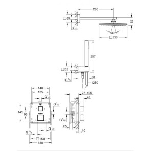 Душевая система скрытого монтажа с термостатом Grohe Grohtherm Cube 34741000 №2