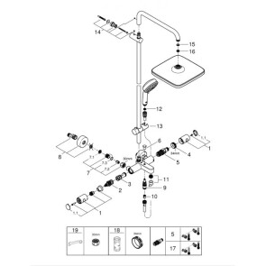 Душова система з термостатом для ванни Grohe New Tempesta Cosmop. System 26691000 №4