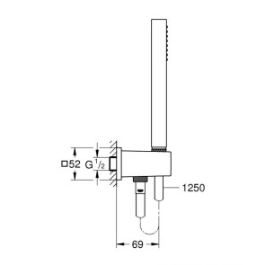 Душова система прихованого монтажу зі змішувачем Grohe Eurocube UA2406200L №5