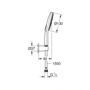 Душовий набір з тримачем, 3 режими струменю Grohe Rainshower SmartActive 26581000 №7