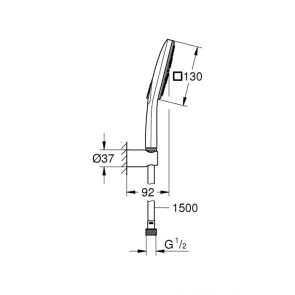 Душовий набір з тримачем, 3 режими струменю Grohe Rainshower SmartActive 26589000 №3