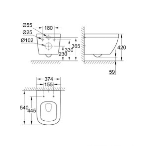 Подвесной унитаз Grohe Euro Ceramic 39328000 №4