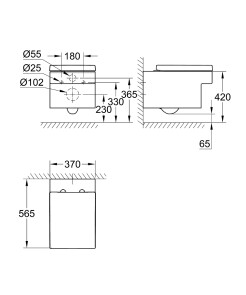 Подвесной унитаз Grohe Euro Eurocube 39244000 №2