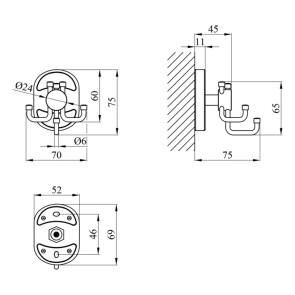 Гачок для ванної кімнати Kroner KRM Elbe - ACC2905-3 №2