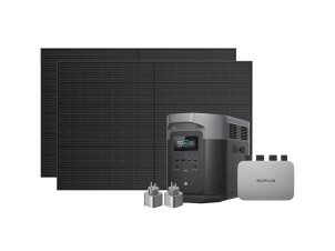 Комплект енергонезалежності EcoFlow PowerStream - мікроінвертор 600W + зарядна станція Delta Max 2000 + 2 x 400W стаціонарні сонячні панелі №1