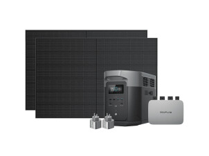 Комплект EcoFlow PowerStream - мікроінвертор 800W + зарядна станція Delta Max 2000 та сонячні панелі 2х400 №1