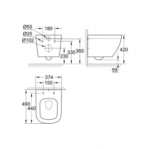 Підвісний унітаз Grohe Euro Ceramic 39206000 №3