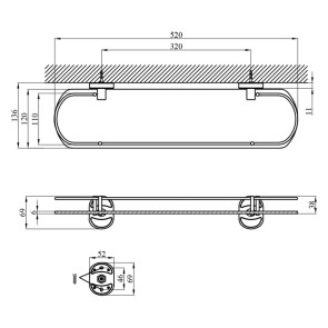 Полиця для ванної кімнати Kroner KRM Elbe - ACG2907-1 №2