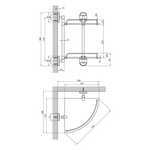 Полиця для ванної кімнати кутова Kroner KRM Elbe - ACG2907-2 №2