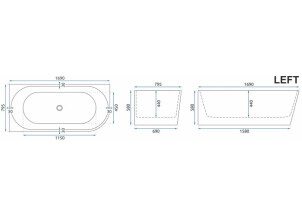 Ванна SYDNEY BELLANTO Ліва 160см REA-W0252 №4