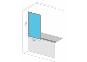 Шторка для Ванны REA Lagos - 1 Fix 80 Черный REA-K4561 №4