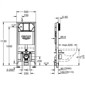 Інсталяція для унітазу Grohe Rapid SL Slim 39687000 №2