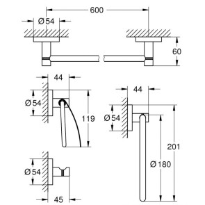 Набір аксесуарів 4 в 1 Grohe Essentials New 40776001 №2