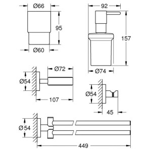 Набор аксессуаров 4 в 1 Grohe Essentials New 40846001 №2