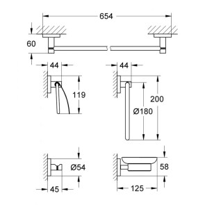 Набір аксесуарів 5 в 1 Grohe Essentials New 40344001 №4