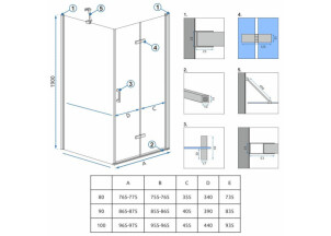 Душова Кабіна REA Molier Хром 100x90 KPL-6371-8535 №5