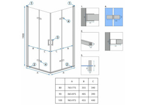 Душова Кабіна REA Molier Хром Double 100x100 KPL-6371-6371 №4