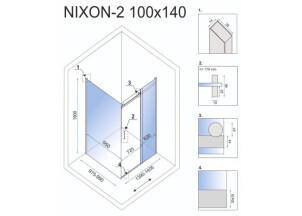 Душова Кабіна REA Nixon 100x140 L KPL-K5014-K5006 №7