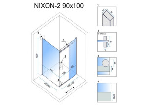 Душова Кабіна REA Nixon 90x100 L KPL-K5011-K5012 №7