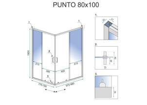 Душова Кабіна REA Punto Чорний 80x100 + Душовий Піддон Savoy Чорний KPL-4806-4087 №7