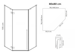 Душова Кабіна DIAMOND Золото 90x90 REA-K6615 №7