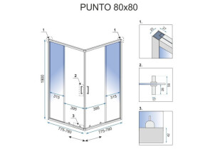 Душова Кабіна REA Punto Чорний 80x80 REA-K4800 №6