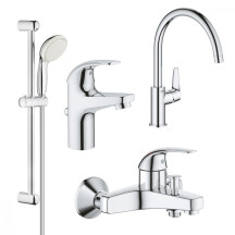 Комплект смесителей для ванной комнаты и кухни Grohe BauCurve UA122218K0