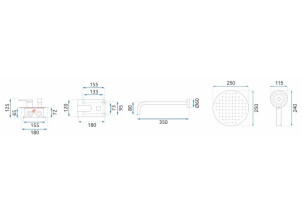 Душовий Гарнітур Прихованого Монтажу Rea Verso Мат Золото BOX REA-P9150 №8